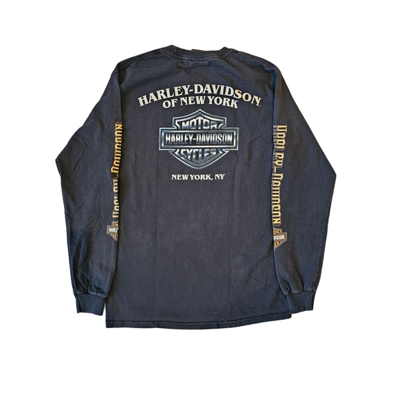 Vintage Harley-Davidson Pin Up Girl Long Sleeve Shirt - Picture 2 of 3